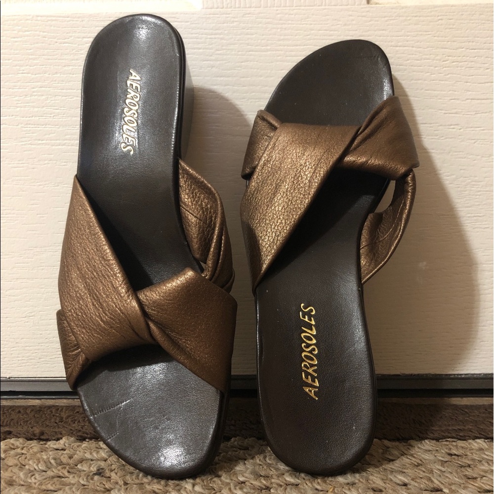 Aerosoles leather knock out scrunch sandal